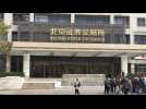 Scene outside new Beijing Stock Exchange as trading begins