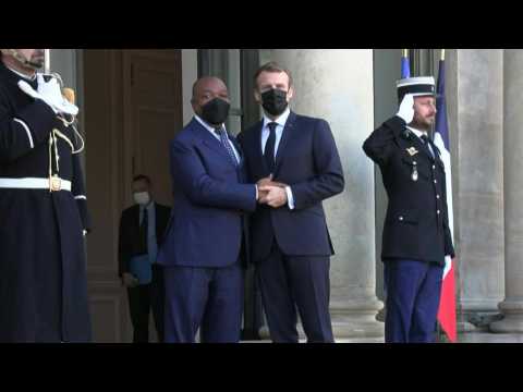 French President Macron hosts Gabonese counterpart at Elysee palace