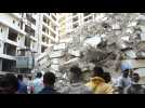 Body taken away at scene of Lagos high-rise collapse