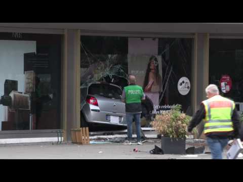 Images of the car that ploughed into Berlin crowd before crashing