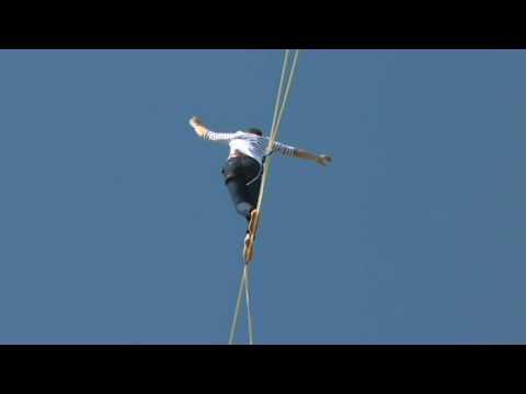 Tightrope world record attempt at France's Mont-Saint-Michel