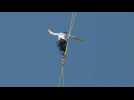 Tightrope world record attempt at France's Mont-Saint-Michel