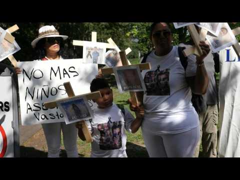 Pro-gun control protesters gather outside NRA convention in Houston