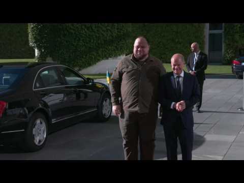 German Chancellor Scholz welcomes Chair of Ukrainian Parliament in Berlin