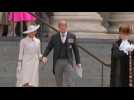 Harry and Meghan leave St Paul's Cathedral after Jubilee service