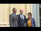 Newly-named French Education Minister Pap Ndiaye arrives for handover ceremony