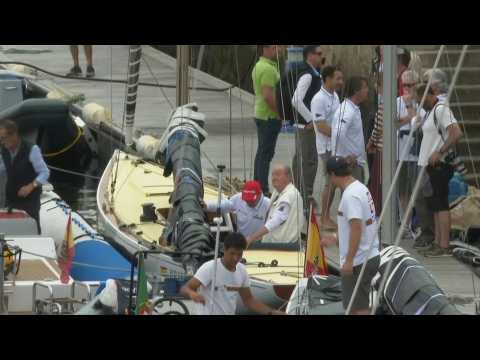 Spain's ex-king arrives at sailing club to attend regatta