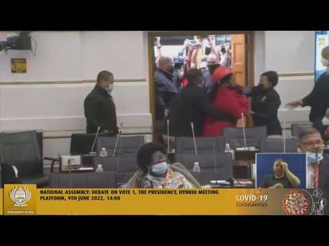 South Africa: Chaos in parliament over Ramaphosa farm scandal as he addresses MPs