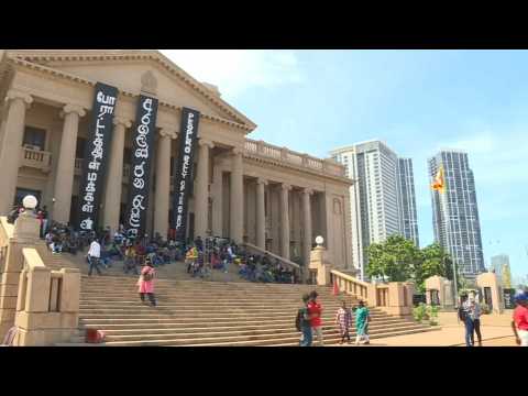 Protesters gather outside Sri Lanka president's office in Colombo