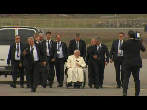 Pope Francis arrives at Iqaluit Airport