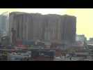 Beirut's blast-damaged grain silos partially collapse