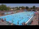 Londoners cool off in the pool as UK hit by new heatwave