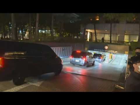Convoy transporting US House Speaker Pelosi arrives at hotel in Taipei