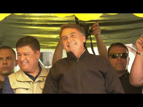 Brazil president Jair Bolsonaro arrives at event to launch presidential campaign