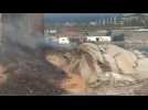 Fresh damage at Beirut's blast-hit grain silos