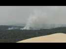 Wildfires rage on in southwest France as seen from the Dune of Pilat