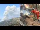 Spanish firefighters battle fire in central Avila province