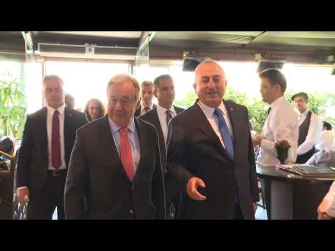 Turkey's foreign minister welcomes UN chief ahead of grain deal