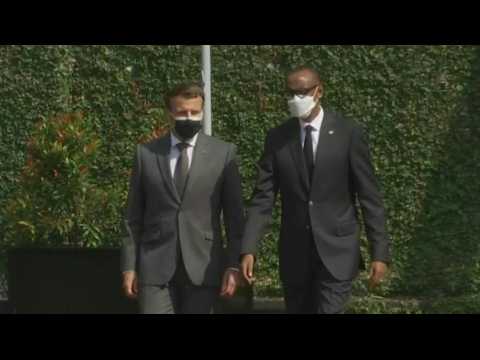 Macron welcomed by Rwandan president Kagame for symbolic visit