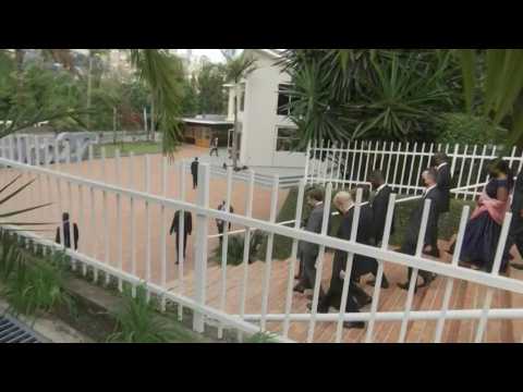Macron arrives at Rwanda Genocide Memorial