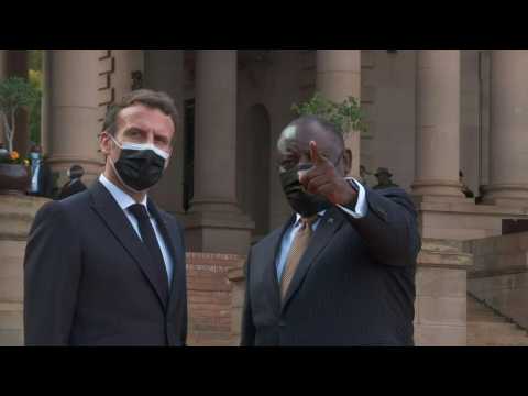 French President meets South African counterpart in Pretoria