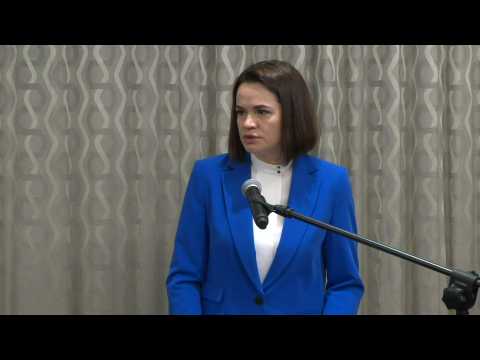 Belarus opposition leader says jailed activist spoke 'under pressure'