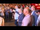 Armenia PM Nikol Pashinyan arrives at party headquarters