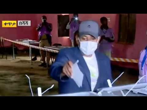 Ethiopian Prime Minister Abiy Ahmed votes in elections