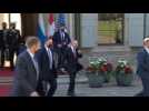 Russian President Vladimir Putin leaves Villa La Grange after meeting with Joe Biden
