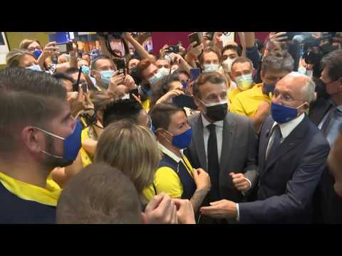 French President Macron tours VivaTech fair