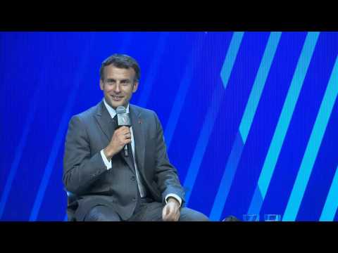 French President Macron speaks at VivaTech fair