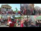 Euro 2020: Hungary fans gather at Heroes' Square ahead of clash with France