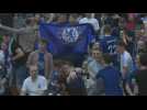 Chelsea fans react after scoring during Champions League final