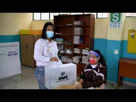 Peru presidential candidate Keiko Fujimori casts vote in runoff
