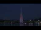 Geneva water fountain lit with US and Russian flags' colors after Biden-Putin summit