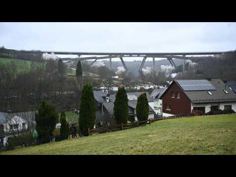 Bridge in west Germany torn down using explosives