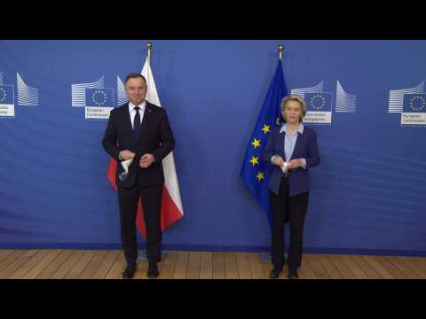 Polish President Andrzej Duda meets with EU Commission President Ursula von der Leyen
