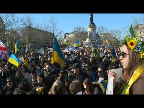 Protesters rally in Paris in support of Ukraine