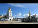 Images of empty streets in Kyiv on the third day of Russian invasion