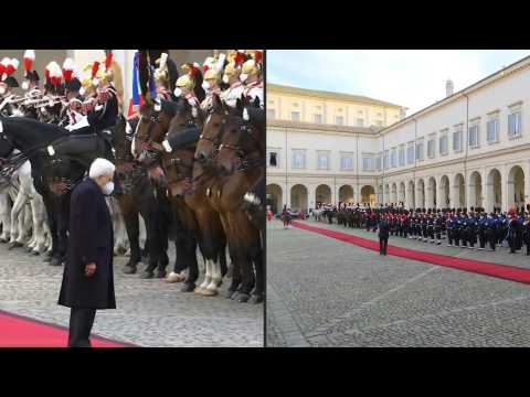 Italian President Mattarella arrives for guard of honour