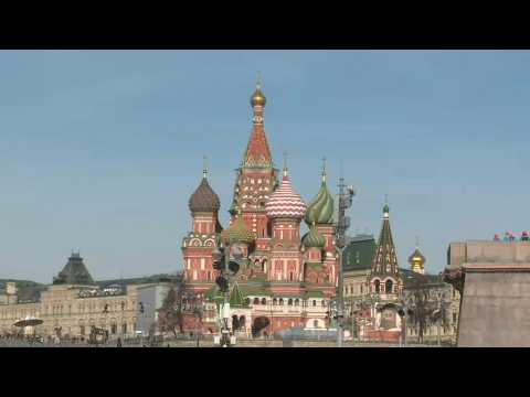 Scene outside Moscow's Kremlin as Russian forces press deep into Ukraine
