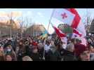 Protesters rally in central Paris in support of Ukraine