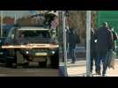Ukranians cross over Polish border after Russia invades