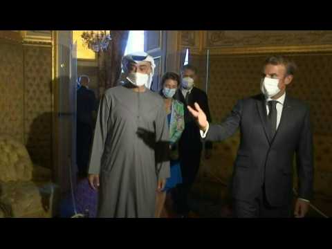 Abu Dhabi crown prince and Macron visit Fontainebleau theatre