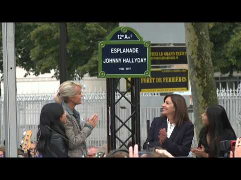 Paris commemorates rocker Johnny Hallyday with esplanade sign