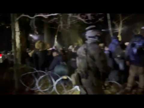 Polish authorities release images of migrants detained after attempted border cross
