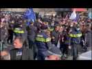 Supporters of Georgia's jailed ex-president Saakashvili gather in front of court