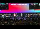 French far-left candidate Mélenchon holds rally near Paris