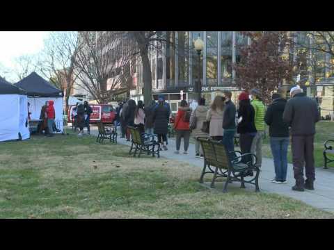 Long line for Covid-19 testing in Washington, DC, days before Christmas