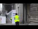 Prisoner transport van leaves the Old Bailey after suspect in UK MP murder pleads not guilty